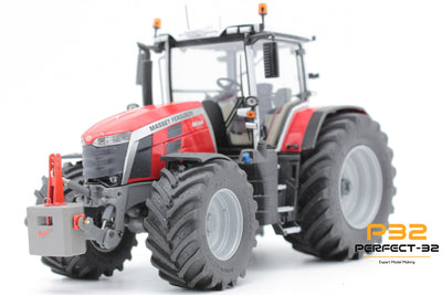 Model tractor on a white background